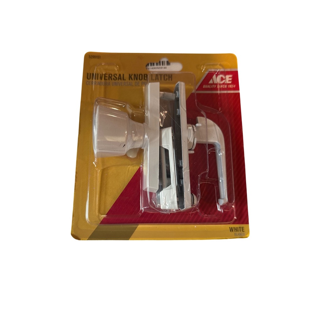 Ace Hardware Universal Knob Latch White Storm Screen Door Handle Set 5299151 NEW
